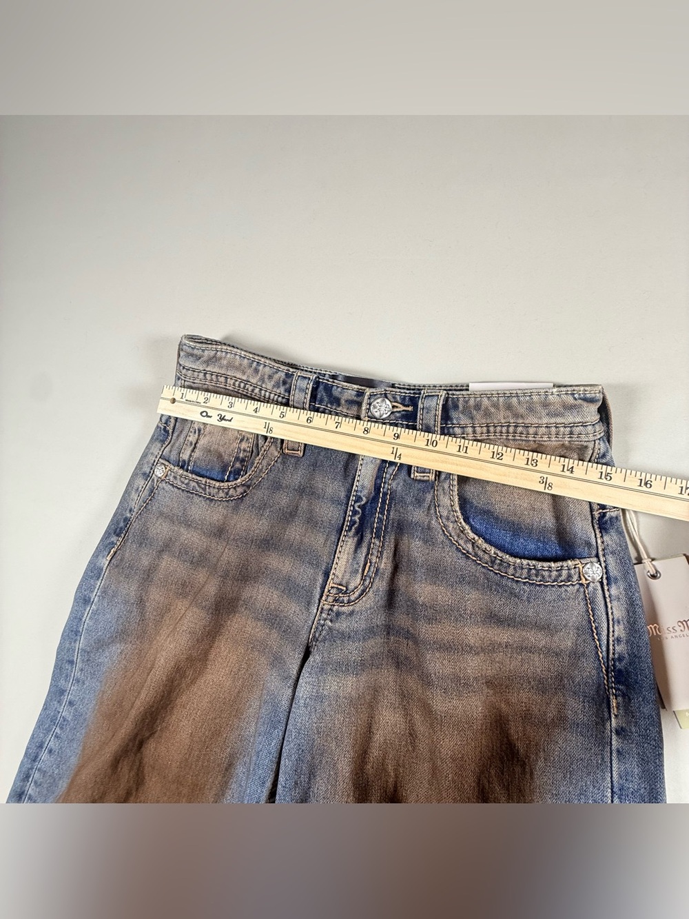 NWT Miss Me Super Baggy Wide Leg Jeans 24x30 Embellished Western Grunge Y2K - Picture 14 of 15